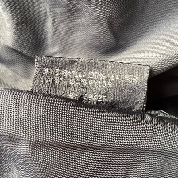 Vintage 90s Wilsons Leather Black Drawstring Anorak Jacket Women’s Size Medium - Picture 9 of 10